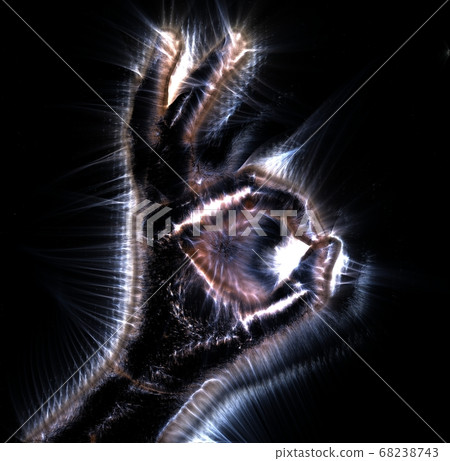 3D-Illustration of a glowing human female hand 3D-Illustration of a glowing human female hand 68238743
