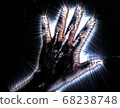 3D-Illustration of a glowing human female hand 68238748