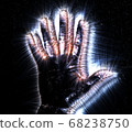3D-Illustration of a glowing human female hand 68238750