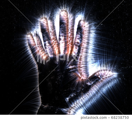 3D-Illustration of a glowing human female hand 3D-Illustration of a glowing human female hand 68238750