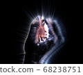3D-Illustration of a glowing human female hand 68238751