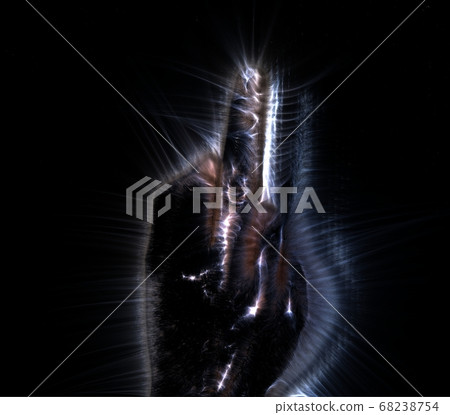 3D-Illustration of a glowing human female hand 68238754