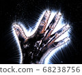 3D-Illustration of a glowing human female hand 68238756