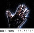 3D-Illustration of a glowing human female hand 68238757