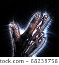 3D-Illustration of a glowing human female hand 68238758