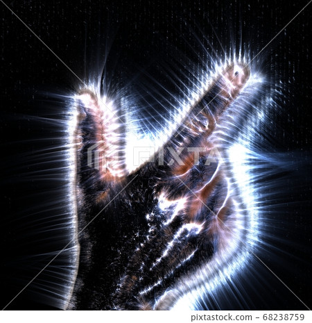 3D-Illustration of a glowing human female hand 3D-Illustration of a glowing human female hand 68238759