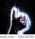 3D-Illustration of a glowing human female hand 68238760
