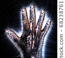 3D-Illustration of a glowing human female hand 68238761