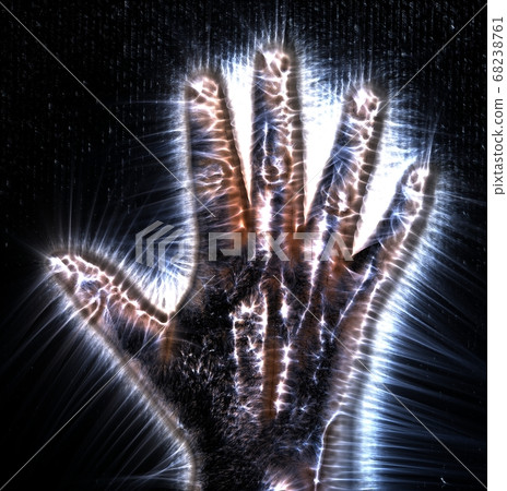 3D-Illustration of a glowing human female hand 3D-Illustration of a glowing human female hand 68238761