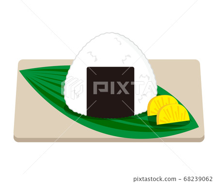 Vector illustration of rice balls held in a triangle Takuanto and rice ball Vector illustration of rice balls held in a triangle Takuanto and rice ball 68239062