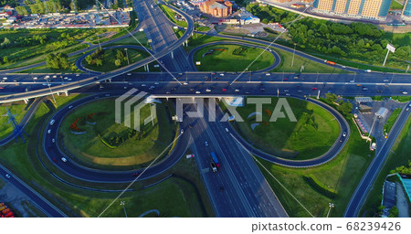 Road junction of the highway Enthusiasts and the Road junction of the highway Enthusiasts and the 68239426