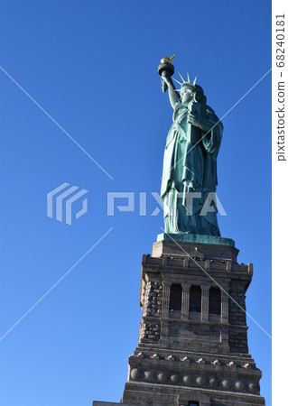 Statue of Liberty as seen from the backlit 68240181
