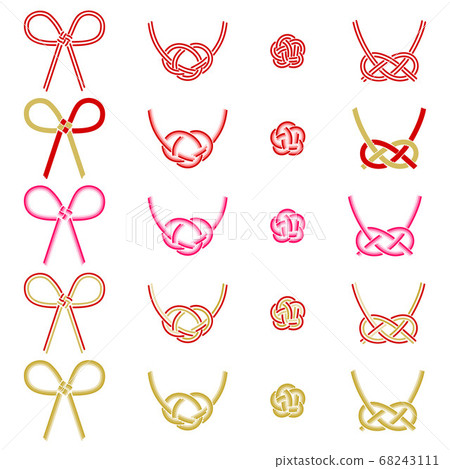 插圖的各種水木裝飾_鹿野結,淡路結,梅花結 插圖的各種水木裝飾_鹿野結,淡路結,梅花結 68243111