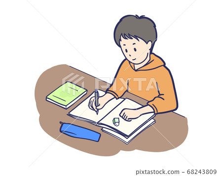 Studying hard boy student 68243809