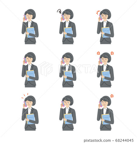 業務:女性,智能手機,面部表情,變體套裝(無主線) 業務:女性,智能手機,面部表情,變體套裝(無主線) 68244045
