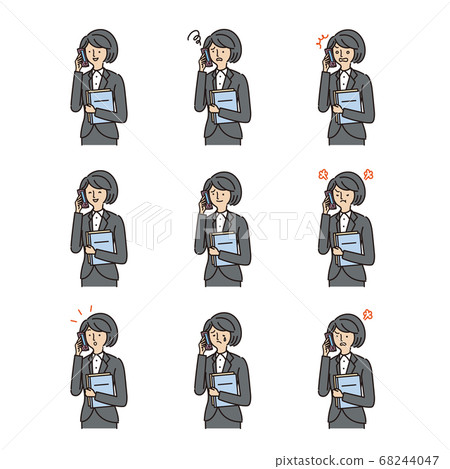業務:女性,智能手機,面部表情,變體套裝(有主線) 業務:女性,智能手機,面部表情,變體套裝(有主線) 68244047
