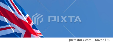 3D rendering of the national flag of British waving in the wind 3D rendering of the national flag of British waving in the wind 68244180