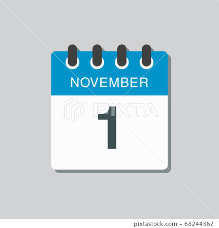 Calendar icon day 1 November, template icon day Calendar icon day 1 November, template icon day 68244362