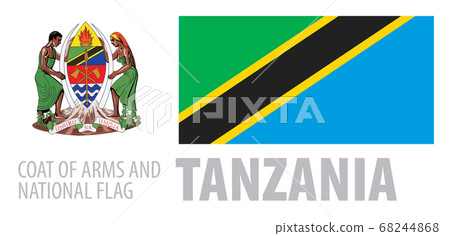 Vector set of the coat of arms and national flag of Tanzania Vector set of the coat of arms and national flag of Tanzania 68244868