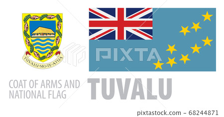 Vector set of the coat of arms and national flag of Tuvalu Vector set of the coat of arms and national flag of Tuvalu 68244871