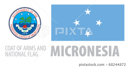 Vector set of the coat of arms and national flag of Micronesia Vector set of the coat of arms and national flag of Micronesia 68244872