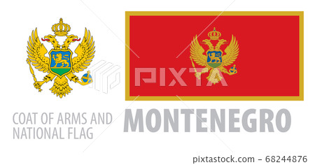 Vector set of the coat of arms and national flag of Montenegro Vector set of the coat of arms and national flag of Montenegro 68244876