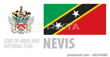 Vector set of the coat of arms and national flag of Saint Kitts and Nevis Vector set of the coat of arms and national flag of Saint Kitts and Nevis 68244880