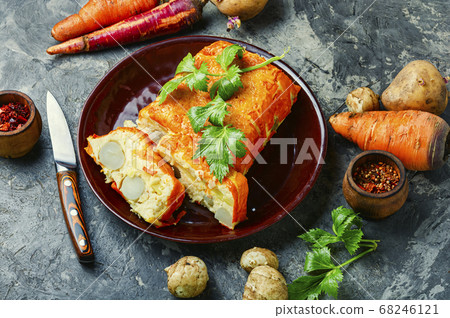 Appetizing vegetable terrine 68246121