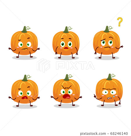 Cartoon character of pumpkin with what expression Cartoon character of pumpkin with what expression 68246140