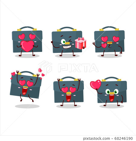 Briefcase cartoon character with love cute emoticon Briefcase cartoon character with love cute emoticon 68246190