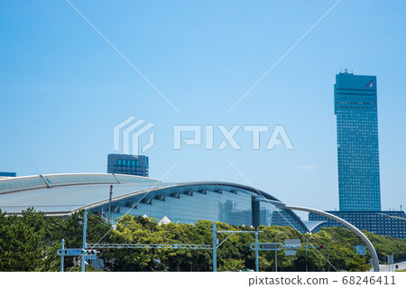[Chiba City, Chiba Prefecture] Scenery of Makuhari Messe and the blue sky 68246411