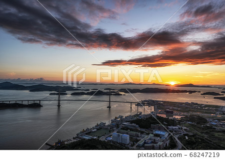 Sunset over Mokpo Bridge 68247219