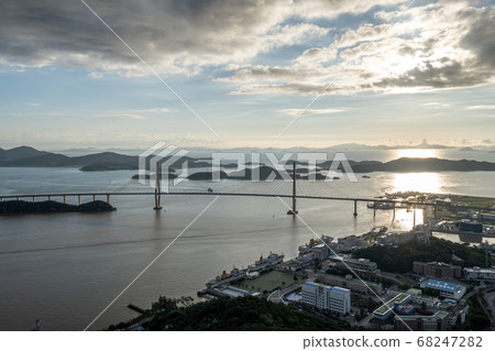 mokpo bridge and the coastline mokpo bridge and the coastline 68247282