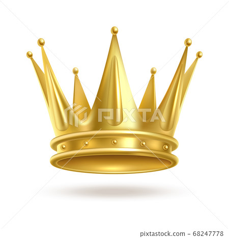 Realistic golden crown. 3D elegant queen or... - Stock Illustration ...
