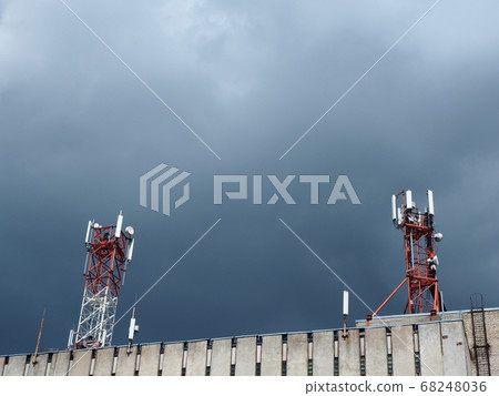 Telecommunication tower with copy space.Digital Telecommunication tower with copy space.Digital 68248036
