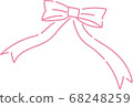 Hand drawn simple line ribbon illustration 68248259