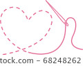 Hand-drawn style simple line heart-shaped embroidery illustration 68248262