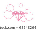 Hand drawn style simple line shining diamond illustration 68248264