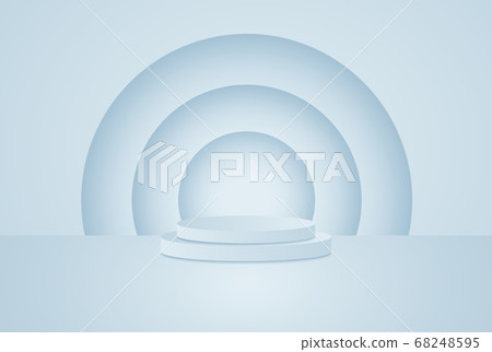 Background vector 3d blue rendering with podium 68248595