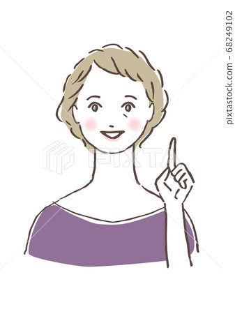 Senior woman pointing pose Senior woman pointing pose 68249102