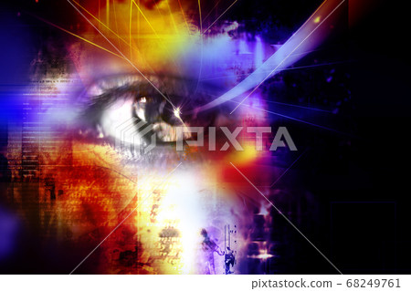 Digital illustration of an eye scan as concept for Digital illustration of an eye scan as concept for 68249761
