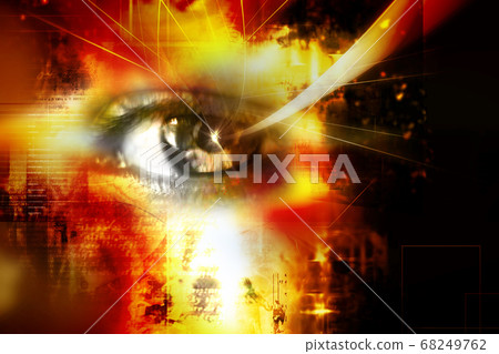 Digital illustration of an eye scan as concept for 68249762