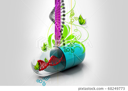 Capsule with dna in abstract background 68249773