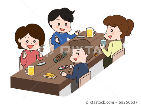 男人和女人在餐廳吃飯 68250637