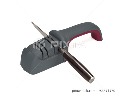 Knife sharpener isolated on white background.Top view. Knife sharpener isolated on white background.Top view. 68251570