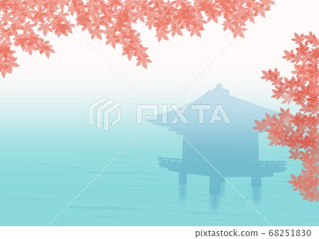 Japanese-style architecture with a fishing hall floating in the water Japanese-style architecture with a fishing hall floating in the water 68251830