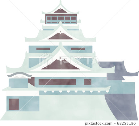 Illustration of a castle in gentle watercolor color 68253180