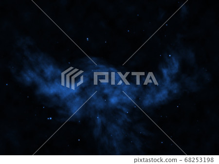 Distant flickering star array and cold cosmic nebula. 68253198