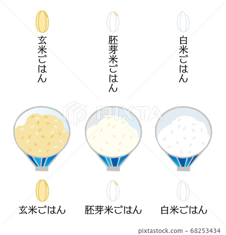Rice bowl set _ brown rice, germinated rice and white rice _ hand-painted touch 68253434