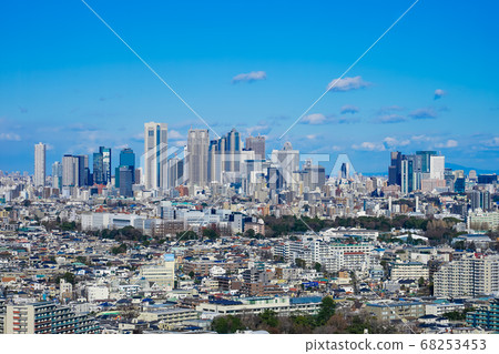 Skyscrapers in Shinjuku seen from Sangenjaya Carrot Tower Skyscrapers in Shinjuku seen from Sangenjaya Carrot Tower 68253453